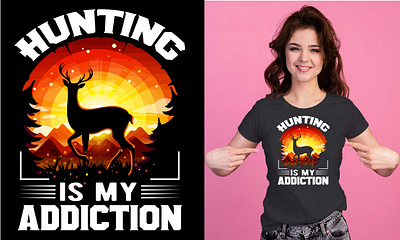 Hunting is my addiction. T-Shirt Design mount