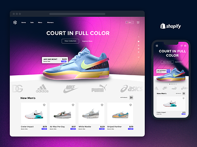 Shopify Template for Shoemaze design ecommerce nike shoes shopify ui ui design ux