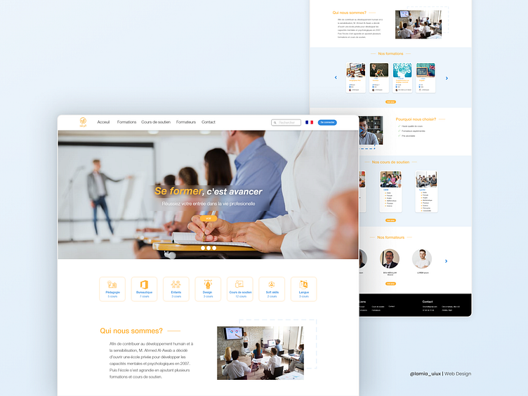 School website UI & UX design by Lamia Belkis Bensalem on Dribbble