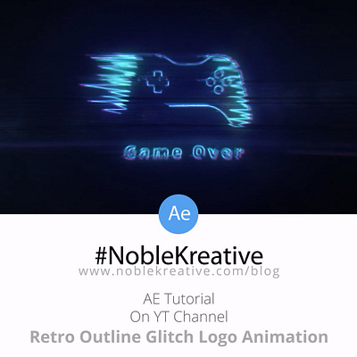 Retro Outline Glitch Logo Animation in AE | Project File ae after effects animation logo logo animation motion design motion graphics