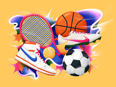 Nike Gears ball basketball brazil football gradient illustration jordan nike olympics soccer sport tennis