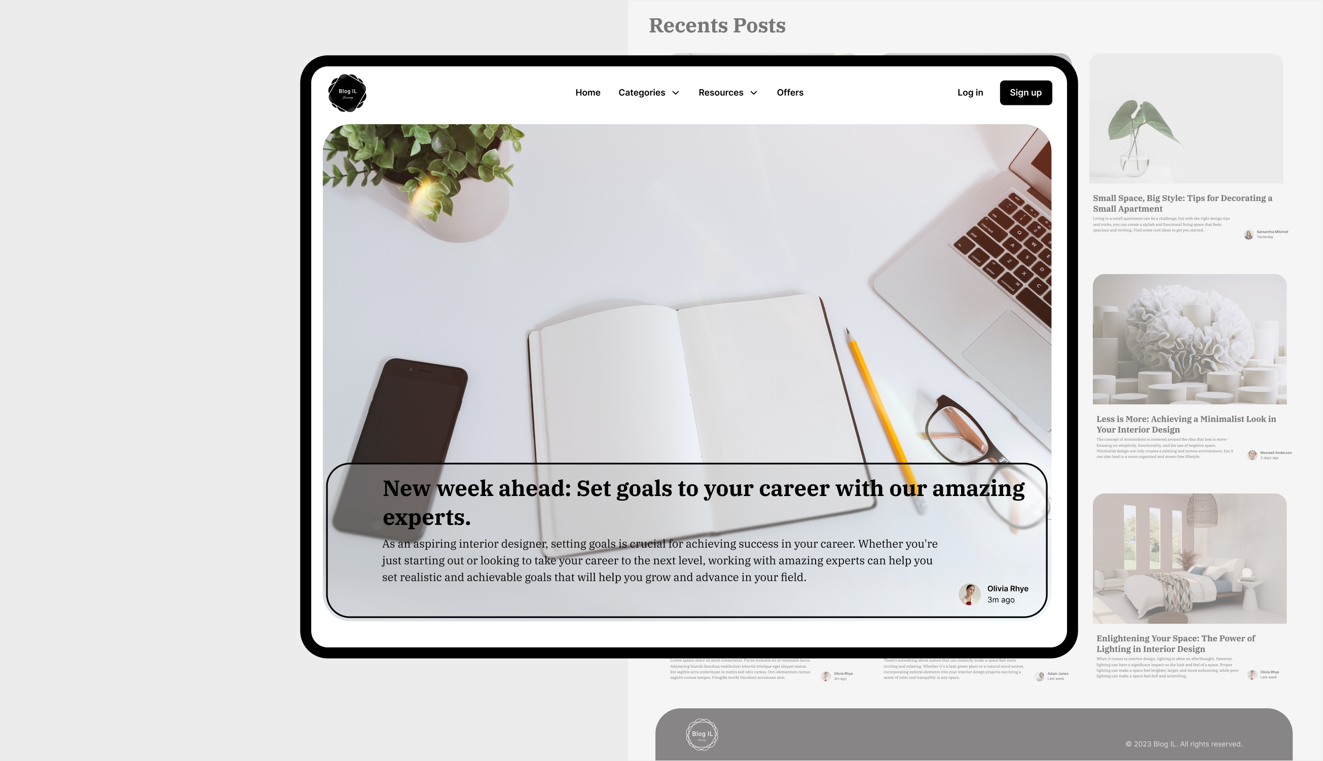 Interior Design Blog banking app blog graphic design ui ux website