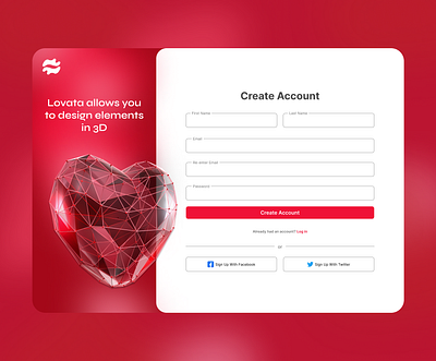 Create an Account Page 3d animation app branding design figma graphic design illustration logo typography ui ux vector