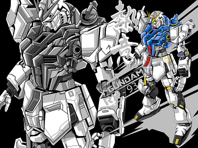 GUNDAM RX-93 anime creative illustration design detailed digital illustration graphic artist graphic design gundam illustration illustrator japan mecha robots rx93