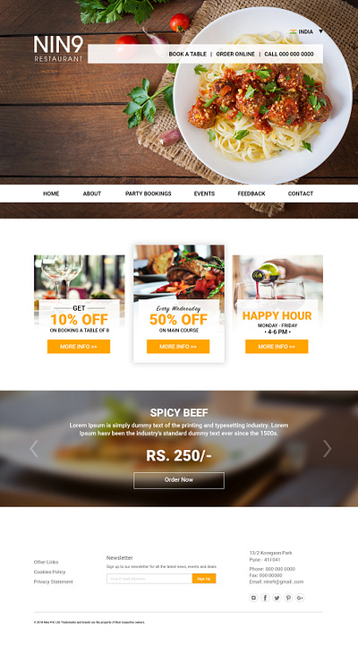 NINE - Restaurant Website branding design graphic design logo ui