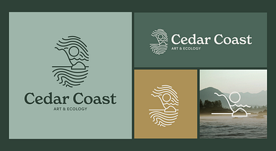 Cedar Coast Brand Board badges branding design graphic design illustration logo mark moodboard