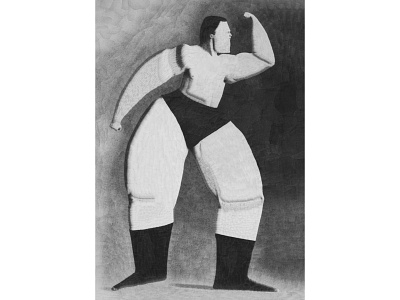 After George Hackenschmidt black and white bodybuilder bodybuilding collage dribbble illustration paper portrait