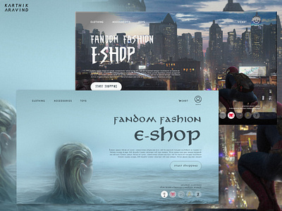 Fandom based E-Commerce Shop Landing page design branding concept design e commerce graphic design graphicdesign illustration landing page ui website