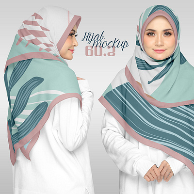 Hijab Mockup Pack 60.2 apparel clothes design download fabric fashion female girl hijab mockup model muslim psd scarf shawl template textile woman