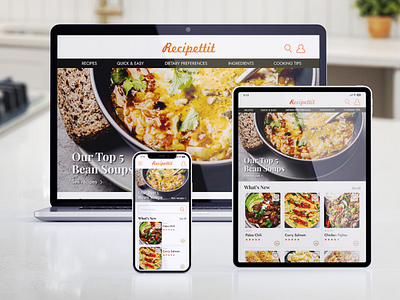 Responsive Recipe Web App design responsive ui ux