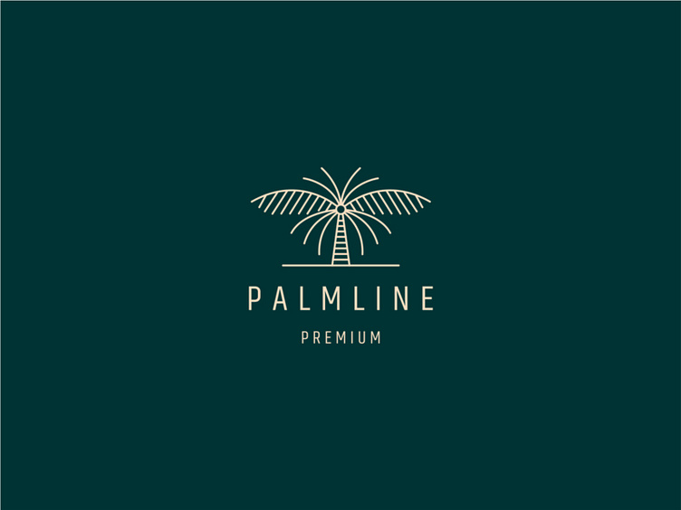 Palm line art logo by warrior on Dribbble