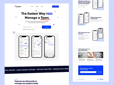 App Landing Page app landing page app website clean landing page landing page design project management trendy design uiux website