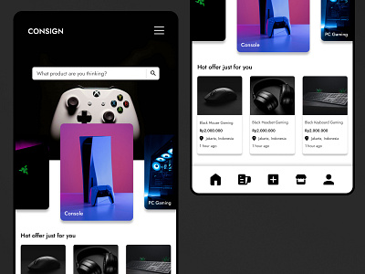 Consign - Consignment Marketplace App android app app design application clean consignment consignment app exploration gaming gaming app gaming marketplace graphic design marketplace marketplace app minimalist mobile app preloved simple ui uidesign uiux