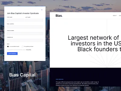 Bias Capital — Website Design diversity inclusion landing page landing page design minimal ui ux venture capital web web design website