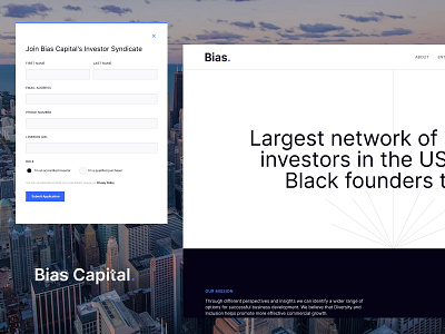 Bias Capital — Website Design diversity inclusion landing page landing page design minimal ui ux venture capital web web design website