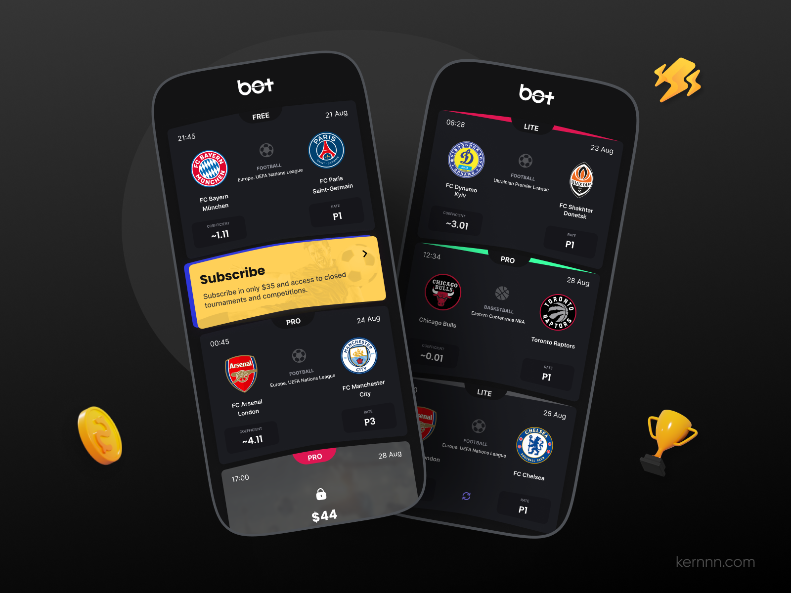 Sports bets by Vladislav Ignatev on Dribbble