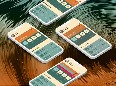 Finance Bank App in the 70s style animation bank branding design ui