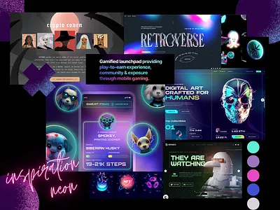 Moodboards - NFT App design illustration inspiration moodboard nft