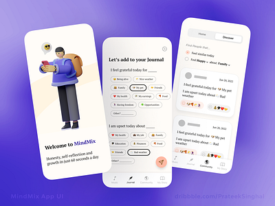 MindMix App - UI & UX Design branding design mobile modern ui ui ux