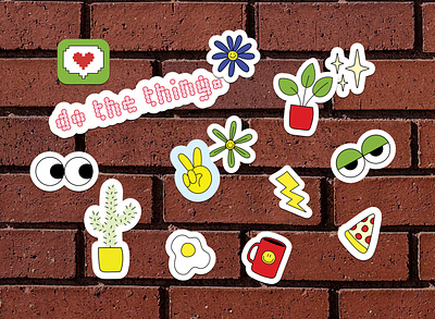 Stickers graphic design illustration stickers