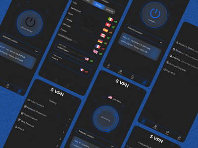 VPN Mobile App Design application design graphic design ui ux vpn