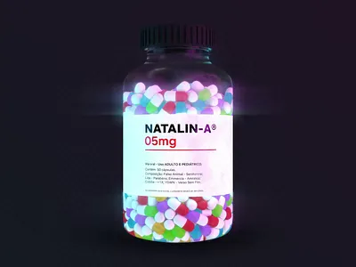 Natalin-A® 05mg Pill Bottle 3d animation blender bottle cinema 4d design glow light medical medicine motion design pill