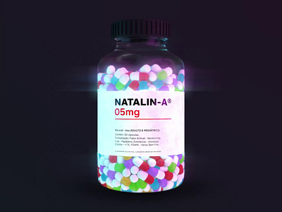 Natalin-A® 05mg Pill Bottle 3d animation blender bottle cinema 4d design glow light medical medicine motion design pill