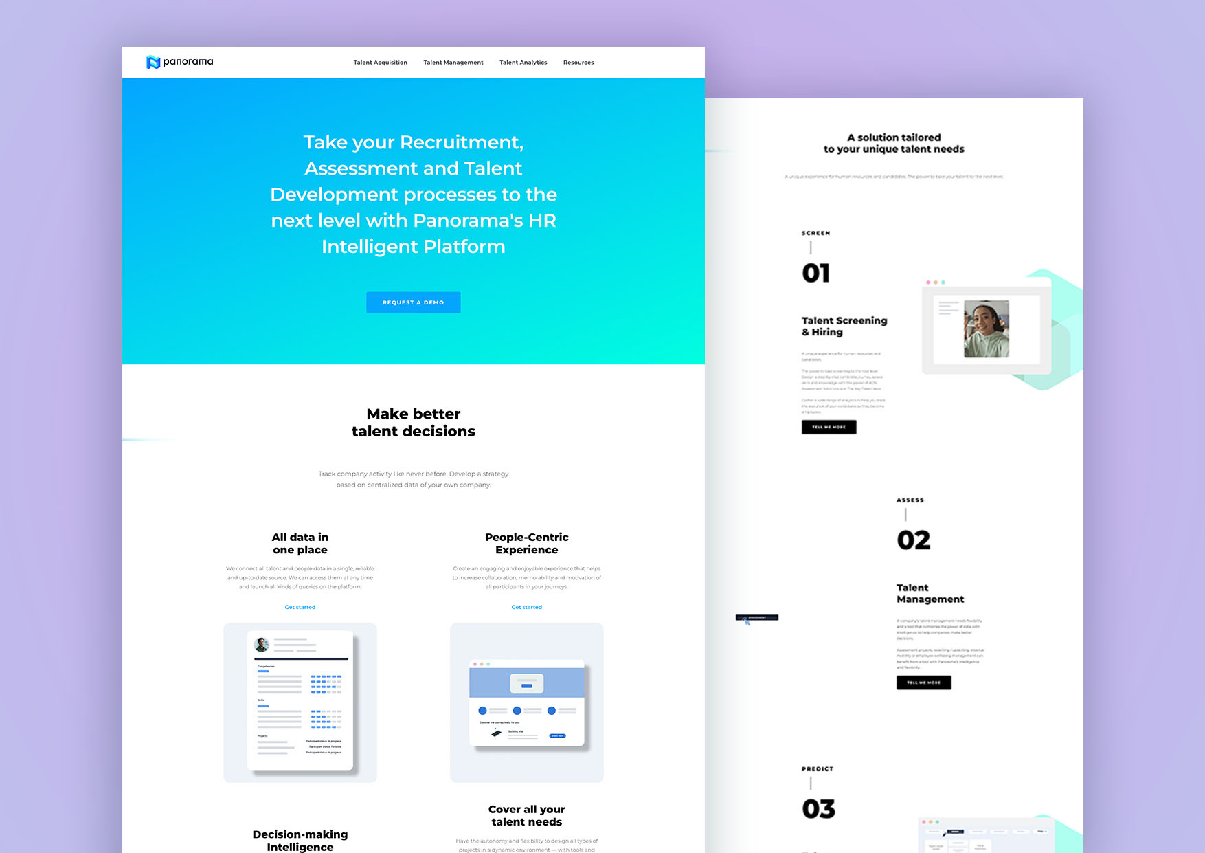 Panorama - Recruiting Software Web Design consulting corporate hr landing page saas sales sales page software software platform squarespace web animation web design webflow website design wordpress
