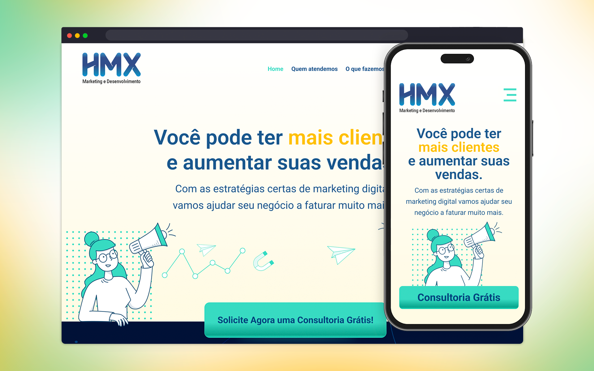 Landing Page for HMX Marketing design graphic design information architecture ui ux