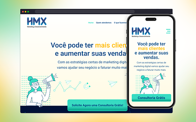 Landing Page for HMX Marketing design graphic design information architecture ui ux
