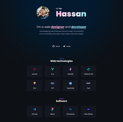 Hassan Zahirnia Portfolio Website branding graphic design landing page ui web design
