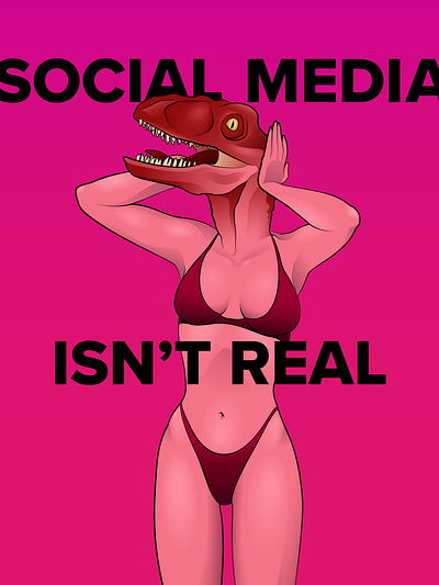 Social Media Isn't Real illustration vector