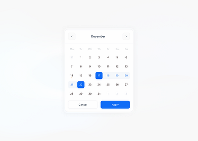 Date Picker - Light Mode app component calendar component date date picker dates design system input minimal minimalist modal popover product design saas ui ui component ux