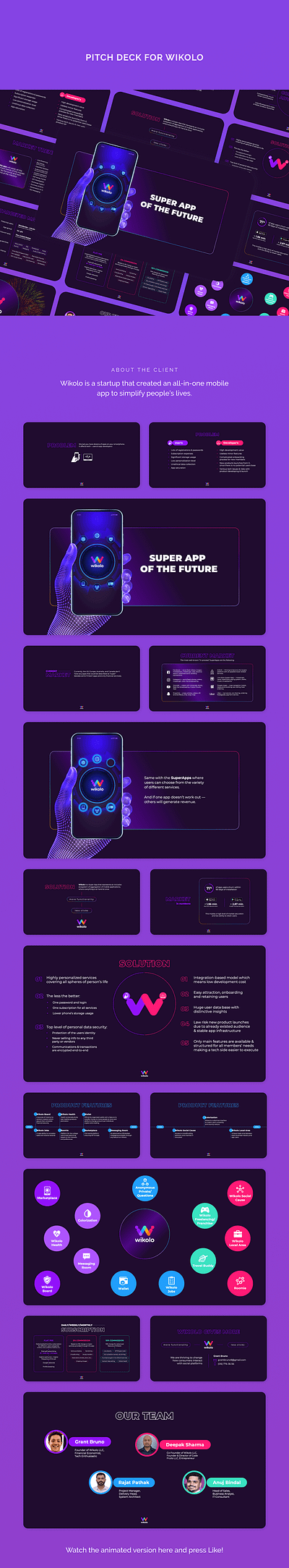 Wikolo - Pitch Deck app branding design graphic design illustration logo typography ui ux vector