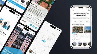 Property Search Application app design minimal ui ux