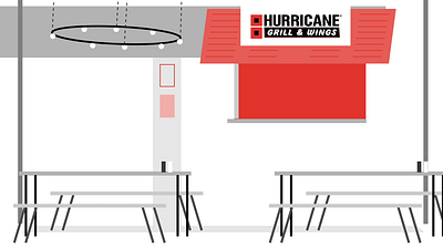 Fat Brands - Hurricane Grill & Wings animation clean eat eating explainer fat brands food gray grill hurricane grill kitchen oven playful red restaurant restaurant chain steam transition window wings