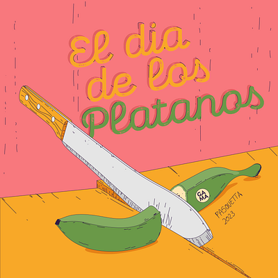 El dia de los Platanos illustration illustrator stroke vector