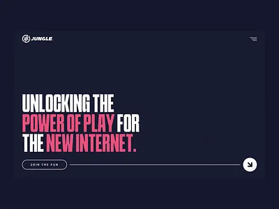 Jungle - web3 gaming studio website 3d modeling animation blender game gaming gradient lottie purple ui web3 webflow