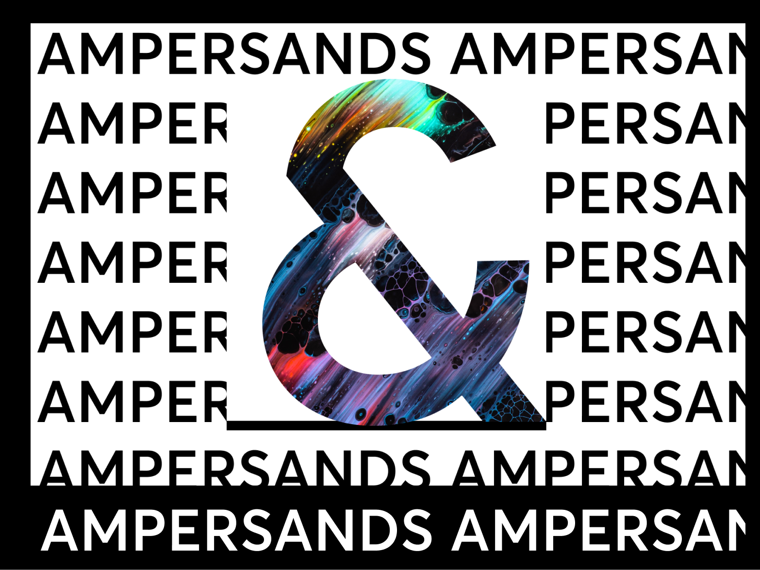 Ampersands abstract ampersands black and white fashion type typography