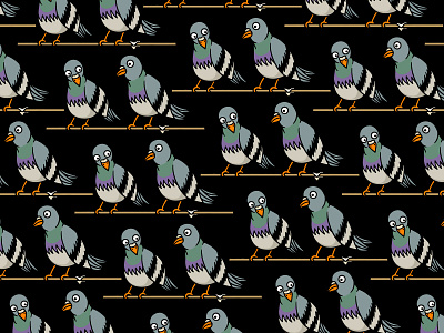 Pigeons badgedesign birds bodega brooklyn graphic design hanging out illustration illustrator new york city nyc pattern pigeons