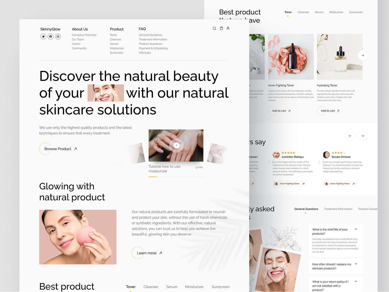 Skinnyglow - Skincare & Cosmetic Landing Page By Haqqi Ilmiawan For 