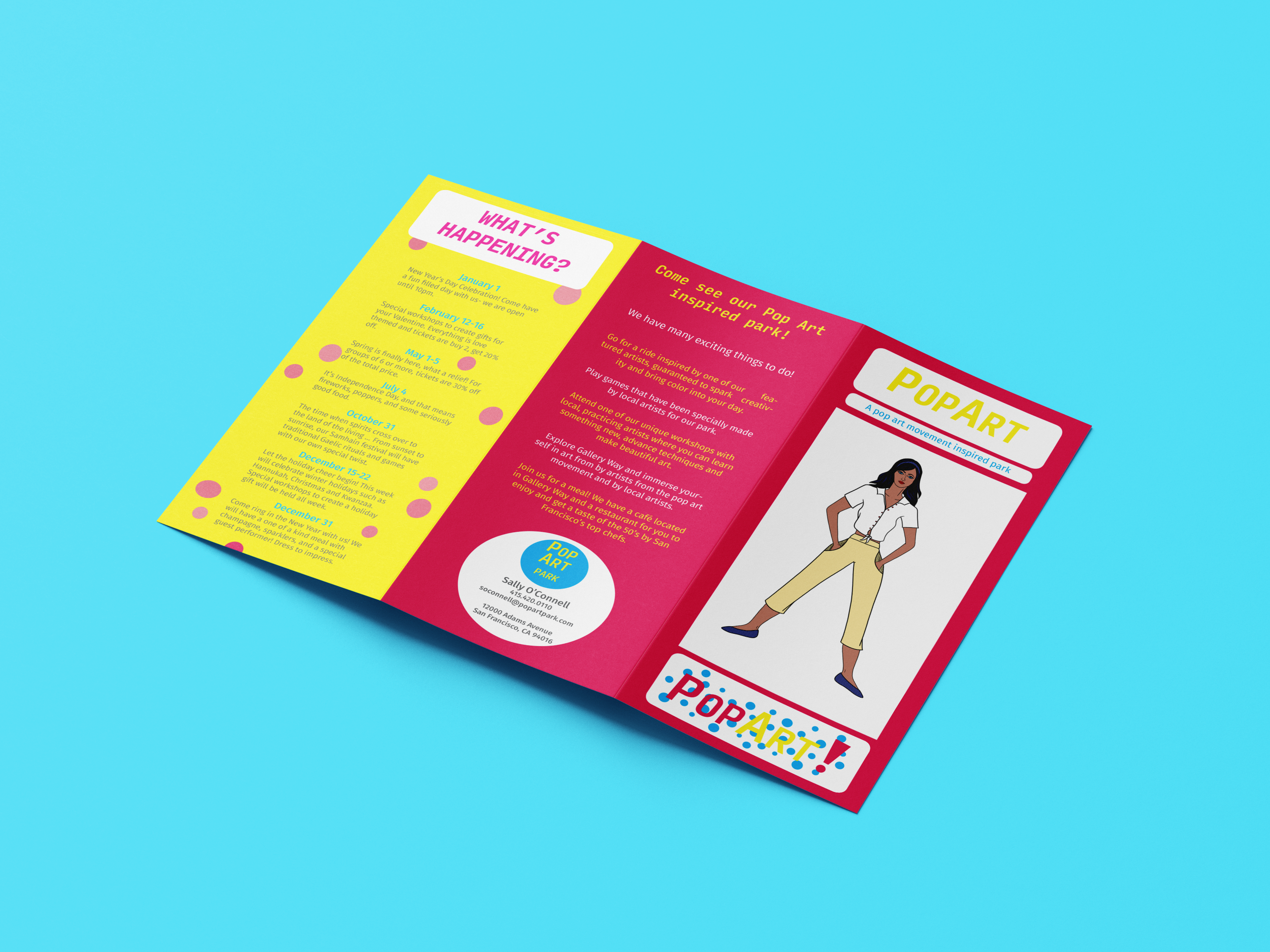 PopArt! Amusement Park Brochure adobe adobe illustrator adobe photoshop amusement park branding designer graphic design illustration popart