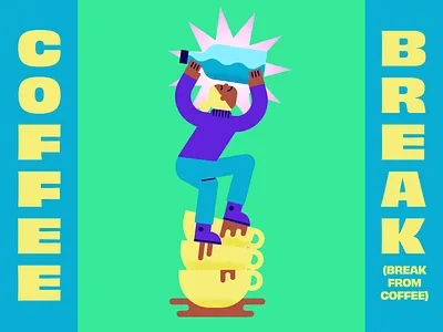 COFFEE BREAK adobe art art direction character coffee design graphic design healthy icon illustration illustrator logo playful shapes vector