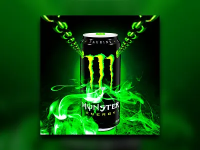 Monster Ad Design ad design adobe illustrator branding design graphic design manipulation manipulation ad design monster drink product ad design product manipulation product poster