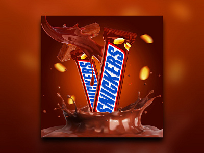 Snickers Ad Design ad design adobe illustrator branding chocolate design graphic design manipulation ad manipulation ad design product branding snickers