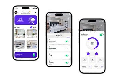 A gesture-based navigation for a home automation app design figma ui ui ux uidesign uidesign ux uiux uiux ui uidesign ux