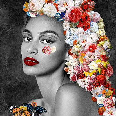 Floral Muse collage design designer digitalart digitalcollage fashion flowerart