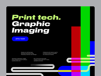 Print tech. Graphic Imaging cmyk colorful graphic landing print ui