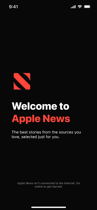Recreated the Apple News Splash Screen app design illustration logo typography ui