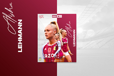 Sports poster design | Alisha Lehmann branding design graphic design sachitheek typography